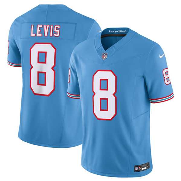 Men & Women & Youth Tennessee Titans #8 Will Levis Light Blue 2023 F.U.S.E. Vapor Throwback Limited Jersey
